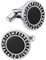 FaithHeart Edelstahl Manschettenknöpfe für Herren, Wikinger Rune Manschetten Knöpfer mit Hochwertigem synthetischem Onyx, Bestes Geschenk für Bräutigam Freuden Ehemann Papa