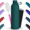 Geepen Botella Termica 1L Botella de Agua Acero Inoxidable con Cepillo + Bolsa portátil Soporte para Botella de Agua Deportiva para Acampar,Escuela,Deportes,Gimnasio, Lago Verde