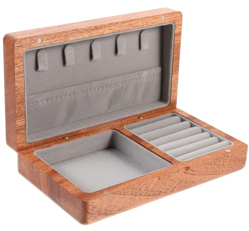 Cabilock Schmuckaufbewahrung Aus Massivholz - Organizer Für Schmuck Mit Großer Kapazität Tragbare Holz Schmuckkästchen Für Ringe Ohrringe Und Halsketten