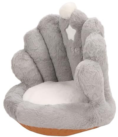 Luqeeg Niedliche Stuhlkissen, Lordosenstütze-Sitzkissen mit Rückenlehne, Warmes, Bequemes Plüsch-Sitzkissenpolster, Bequemes, Verdicktes Stuhlkissen zu Hause, Rückenlehnenkissen (Grey)