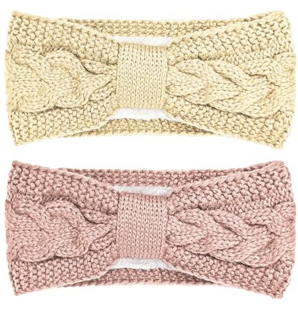 Clundoo 2 PCS Spa Gesicht Stirnband, Winter Stirnband Damen, Haarband Verdicken für Schminken und Gesicht Waschen Frottee Haarband für Yoga Sport Dusche Elastisch Gesicht Kopfwickel (B)