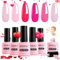 AIMEILI Gel Nail Polish Set Pink, 6pcs Valentine's Day Hot Pink Rose Red Gel Polish Kit Soak-Off UV/LED for Nail Art Salon DIY Home, Easy to Apply 8ml - Gift Kit 64