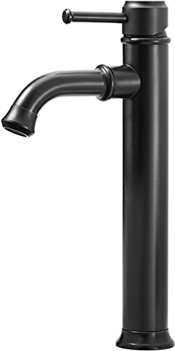 MESKEL Wasserhahn for Waschbecken Antik Schwarz Badezimmer Wasserhahn Waschbecken Wasserhahn Einhand Waschbecken Wasserhahn Hoch for Garten,Schwarz A