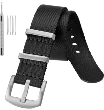 Anbeer 20mm Nylon Uhrenarmbänder,Militärische Ballistik Ersatzuhrenarmbänder mit Edelstahl-Schließe für Männer Frauen