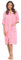 kraftd Zip Up Dressing Gown Terry Towelling Bath Robes For Women 100% Cotton Bathrobe (Pink)