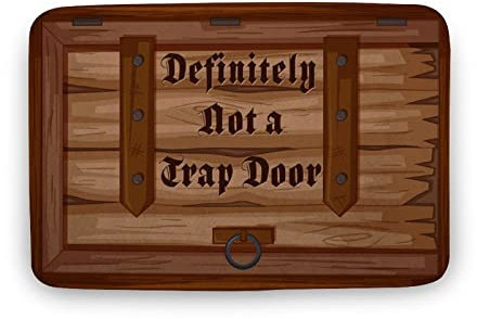 KOPUTE Definitely Not A Trap Door Doormat, Funny Doormat, Funny Quotes Gaming Rug, Trap Door Doormat, New Home Decor, Room Decor, Indoor Doormat,Front Back Door Mat,Coral Velvet Rug 43x76cm