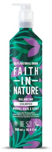 Faith In Nature - Natural Shampoo Aluminium Bottle - Vegan & Cruelty Free, No SLS or Parabens - 500ml, Lavender & Geranium