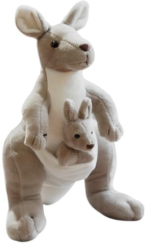 Afenau Känguru Plüschtier Plüschtiere, 28cm Kuscheltier Mutter und Kind Känguru, Realistisch Flauschiges Stofftier Känguru zum Kuscheln, Känguru Kuscheltier für Kinder Kuscheln, Spielen und Schlafen