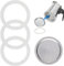 Jushion 3 Stück Espressokocher Dichtungsring, Dichtung espressokocher 6 tassen, Ersatzdichtung Silikon mit 1PC Aluminium Sieb, Dichtungsringe für Kaffeekannen, Mokka kanne Abwaschbare Ersatz Dichtring