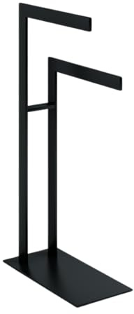 LunaVia Handtuchhalter LUSIO Vitesse Freistehend, Handtuchständer Pulverbeschichtet Matt, Montiert und Made in Europe (Schwarz, 60x30x80)