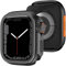 Amizee 2 in 1 Metallo Cover Compatibile con Apple Watch Serie 9/8/7 45mm, Rigida PC Anti-Graffio Metallo Cornice con Copertura Posteriore Protezione Custodia per iWatch 45mm, Nero