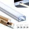 Shine Plus LED Profil, LED Schiene, 10 x Profil 2m, U-förmiger Kanal, Mattabdeckung, maximale Größe 12 mm, Abmessungen 17,4 × 7 mm