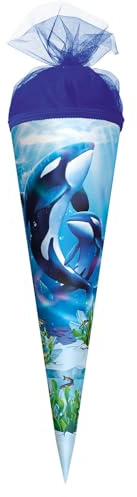 ROTH Motiv-Schultüte, Orcas, 35 cm, rund, Tüllverschluss