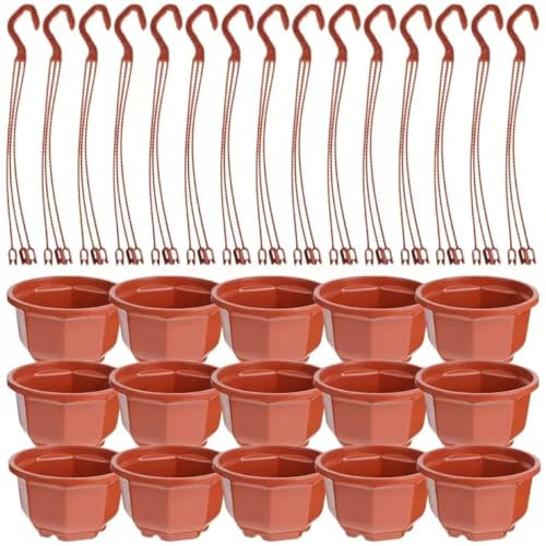 KYUQY 15 macetas de plástico, maceta de 10 cm de grosor, control de raíces, maceta decorativa de jardín para plantas bonsái de interior y exterior