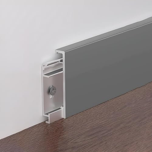 Raouoae Vielseitige Fußleisten 125 cm* 2 Stück Kanten Und Profilleisten Für Laminatböden Professionelles Finish Für Küche Wohnzimmer Und Flur Modern Und Langlebig(A-Gray,Height:5 cm)