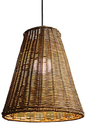 HCIPJQY Abat-Jour Décor De Salon De Thé Lampe À Suspension en Rotin Tissé À La Main Suspension Antique À Cordon Noir Réglable en Hauteur Lampe De Lustre en Bambou De Salon De Salle À Vintage