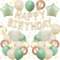 DazzJoy Happy Birthday Ballon Grün Creme Set, Geburtstagsdeko Grün Creme Ballons, Helium Luftballons Geburtstag Deko, Happy Birthday Folienballon für Kindergeburtstag Deko Mädchen Junge, Babyparty