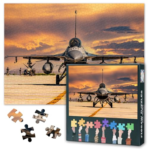 TISHIRON Jigsaw Puzzle - Aircraft Art, Puzzles for Adults 1000 Piece | Warplane challenging jigsaw puzzles for adults 1000, educational games, home wall decoration, unique gift, 27.5x19.7