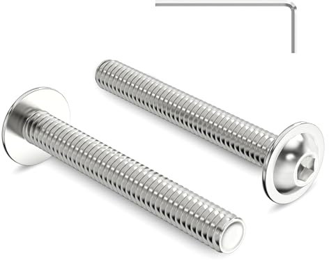 20 Stück M4 x 30 mm Linsenkopfschrauben mit Flansch Innensechskant Antrieb Edelstahl A2 V2A Schrauben Vollgewinde mit Innensechskantschlussel