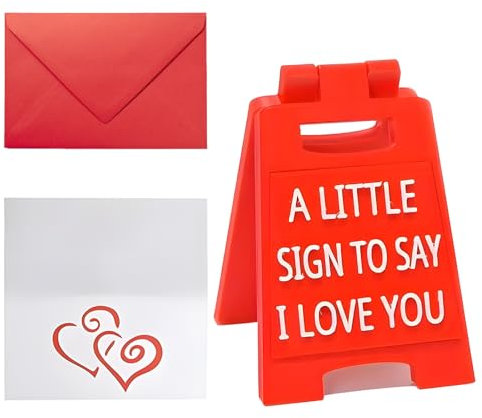 I Love You, Mini 'I Love You' Sign With Envelope Card, Heartfelt Gifts For Her And Him, Romantic Love Message Card Set, Suitable For Valentine'S Day, Anniversary Day Etc