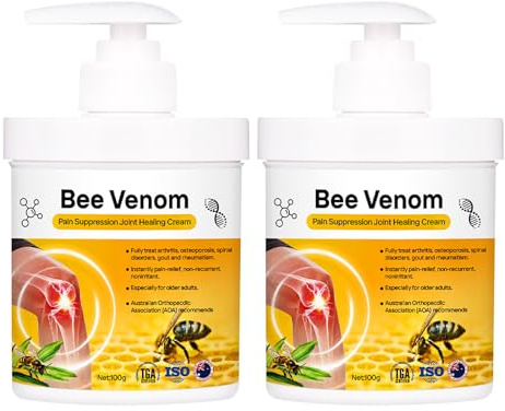 Bienengiftsalbe Bienengift Creme, Schmerzlinderung für Knie,Rücken,2Stück | schnell einziehend, nicht fettend, zur Unterstützung von Gelenken & Beweglichkeit, ideal für Massage, Sport & Bewegung