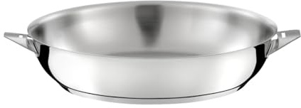 Cuisinox - Eclipse - Poêle tout inox 2 cm - Fond encapsulé - Compatible tous feux dont induction - Acier Inoxydable 18/1 - Finition miroir