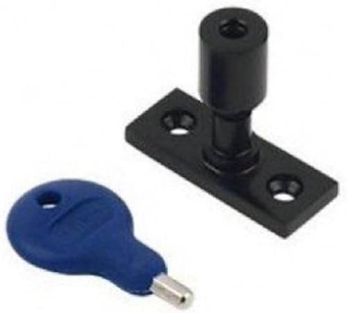 Ironmongery Solutions® Casement Stay Locking Pin with Key – Black Finish, Secure Window Stay Lock for Added Safety and Durability