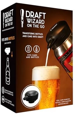Menkind Draft Wizard On The Go Ultra Portable Ultrasonic Frothing Beer Dispenser