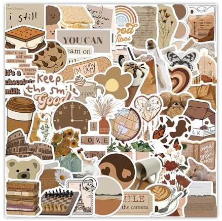 Sekfpnk 60 Stück Vintage Sticker, Wasserfeste Matte Beschichtung, Graffiti Sticker Aesthetic, Geeignet für Tagebücher, Wasserflaschen, Fotoalben, Handgefertigte Notizbücher, Dekorationen usw