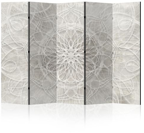 LUMASOUL Paravent Raumteiler Innen beidseitig Bedruckt 225x172 cm Mandala | Vorderseite mit Motiv, neutrale Rückseite, faltbar, freistehend und dekorativ