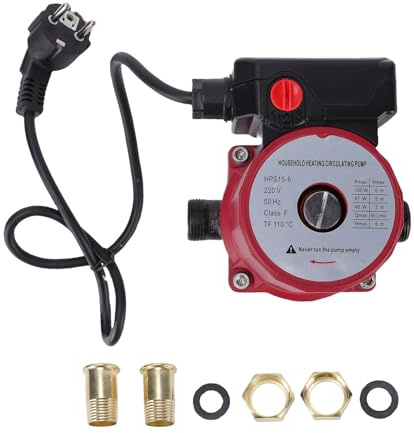 TICFOX Pompe de Chauffage Central, Pompe de Recirculation d'Eau Chaude 65L/min 46W 67W 100W Pompe de Circulation Blindée à 3 Vitesses pour Système de Chauffage NPT Tuyau de 1