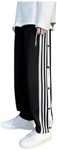 DaPongZhi Reha Hose Herren Damen Seitlich Zu Öffnen Druckknöpfen Jogginghose Sweathose Sporthose Fitness Trainingshose Joggers Mit Taschen