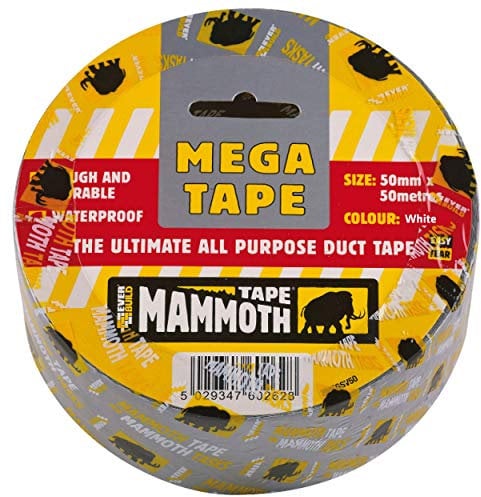 Everbuild – Mammoth – Mega All-Purpose Duct Tape – Waterproof – Easy-Tear – Interior And Exterior Use – White – 50mm x 50m