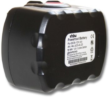 vhbw 1x batteria compatibile con Bosch Exact 12, Exact 700, 23612, 32612, 3360K, 3455, 22612, 3360 utensile elettrico (3000 mAh, NiMH, 12 V)