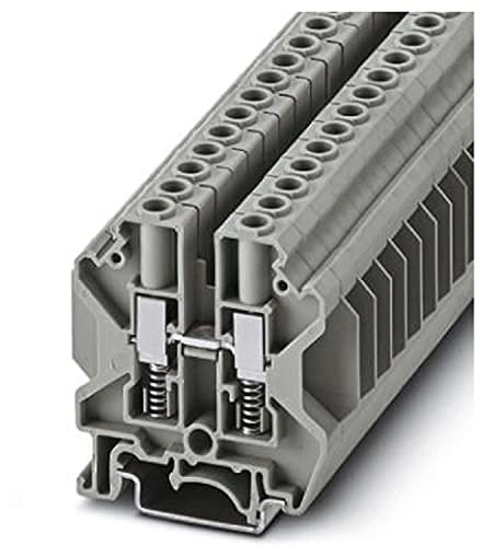 PHOENIX CONTACT USST 6 Durchführungsklemmenblock mit Schraubanschluss mit Federhalterung, 2 Anzahl Anschlüsse, AWG 24 - 8, 6mm² Nennquerschnitt, Grau, 50 Stück
