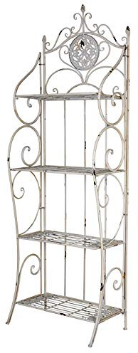 PALAZZO INT Regal Weiss Shabby Chic Metallregal Eisenregal Vintage Landhausstil Maison Antik Look Deko Regal 186 cm
