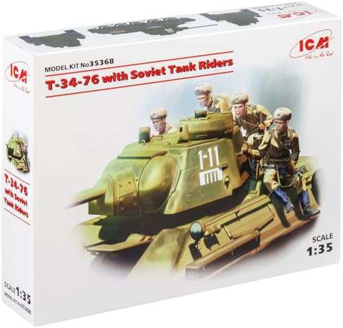 ICM 35368 Modellbausatz T-34-76 with Soviet Tank Riders