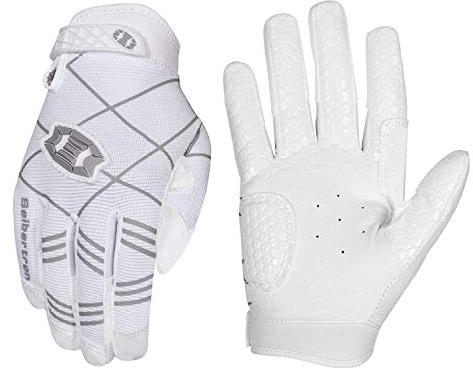 Seibertron B-A-R PRO 2.0 Signature Baseball/Softball Schlagmann Batting Handschuhe Gloves Super Grip Finger Fit for Jugend/Kinder White S