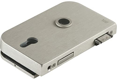 Dorma Glas Glastürschloss Junior Office PZ mit Wechsel, Glasstärke 8 mm, Glasbeschlag links - Alu Edelstahl-Effekt