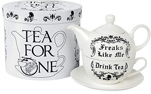Alchemy England 1977 Freaks Like Me - Tea for 1 Set Teapot Black-White