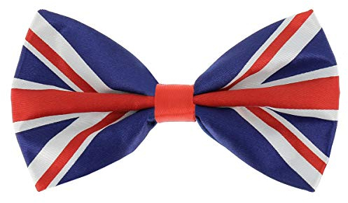 SHIPITNOW Noeud Papillon Drapeau Union Jack - Drapeau Anglais - Noeud Papillon Homme Original Angleterre Bleu, Rouge et Blanc
