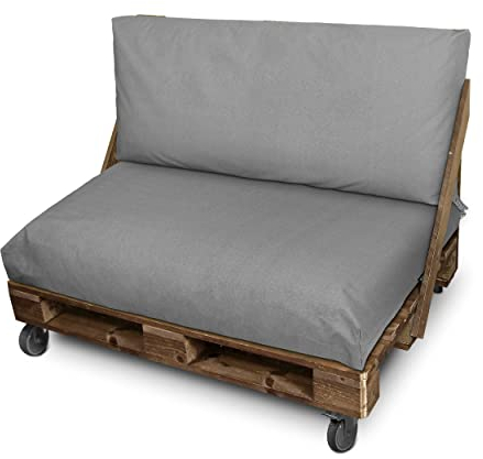 HAPPERS Cojines para Palets en Naylim Impermeable para Exterior 120x45 Gris Claro