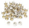 ViaGasaFamido Strass Nailhead, 50PCS 7mm DIY Silber Runde Klaue A Grade Kristall Strass Weiß/Pink Strass Klaue Perlen Nagelkopf Nieten Punk Diamond Spikes Nieten(Weiß)