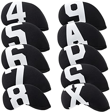 Golfschlägerhauben aus Neopren, für Golfschläger von Callaway, Ping, Taylormade, Cobra, Mizuno, Schwarz / Groß / Weiß