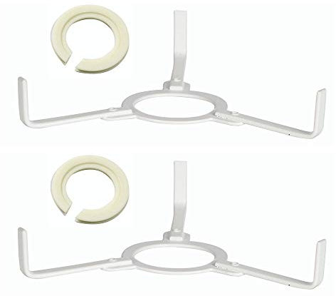 2 Pack - White Metal Vintage Spider Carrier to Support Ceiling Lampshade with Duplex Fitting | Reducing Ring Included | Fits All Types of Lampholders | ES SES BC SBC
