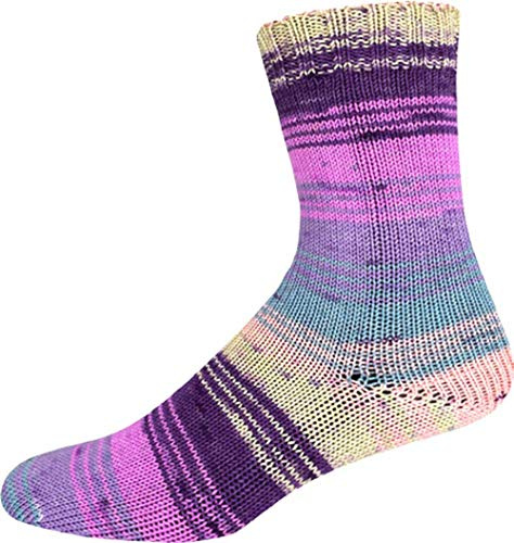 KKK Sockenwolle Sensitive Socks Flieder-aubergine-beige