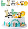 6 Stück Tier Geburtstag Kuchen Topper Zoo Tier Cupcake Toppers Fuchs Löwe Panda Affe Dinosaurier Giraffe Dschungel Party Tier Kuchen Deco for Kinder Geburtstag Baby Dusche Weihnachten