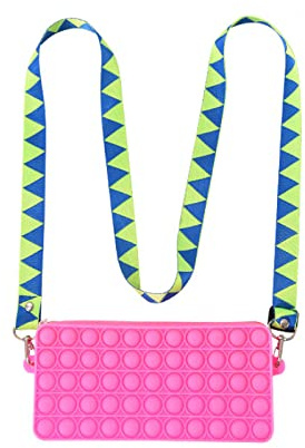 ZHYX Push Pop Pop Bubble Poppet Fidget Toys, Antistress Popet Plopper Spielzeug Poppit Tasche,C
