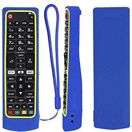 Funda Protectora de Silicona para LG Mando a Distancia, AKB75095308 AKB74915324 AKB75095307 AKB73715601, Funda Mando para LG, Antideslizante, A Prueba de Golpes, Lavable (Azul+Amarillo)