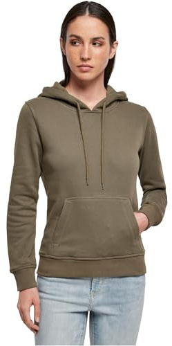 Build Your Brand Damen Kapuzenpullover Ladies Organic Hoody, Farbe Olive, Größe XXL